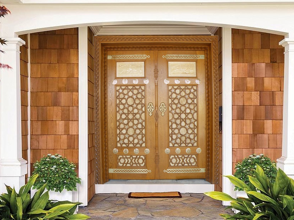 HAMLE; Turkey wooden mosque grand door, villa main doors deals, customized mansion door 