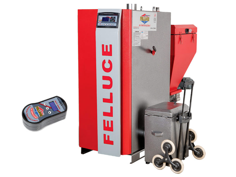 FELLUCE merkezi kalorifer kazanı, merkezi meyve çekirdeği yakan kalorifer kazanı