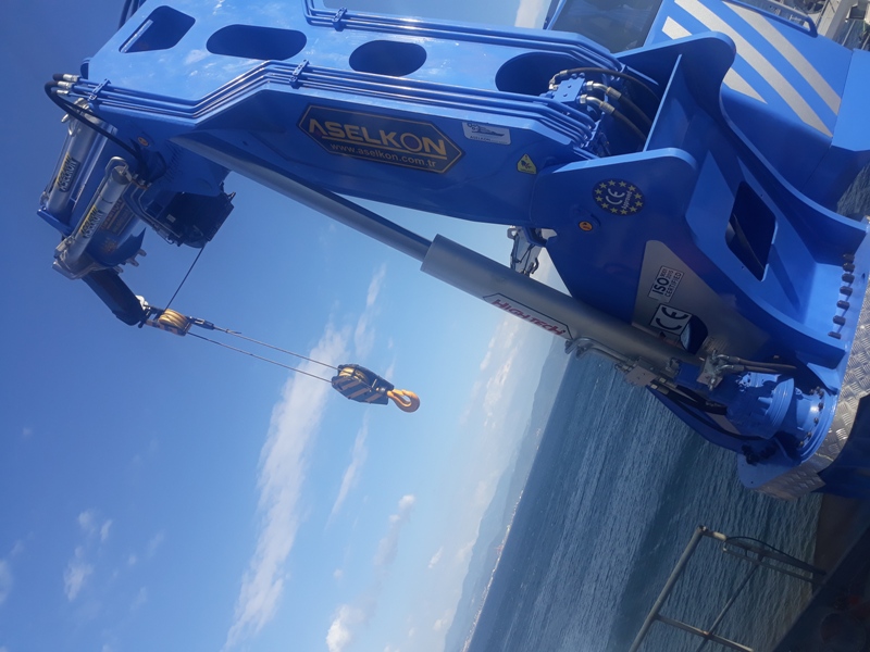 ASELKON; marine crane,  ship crane,  shipping container crane, custom designed slewing cranes